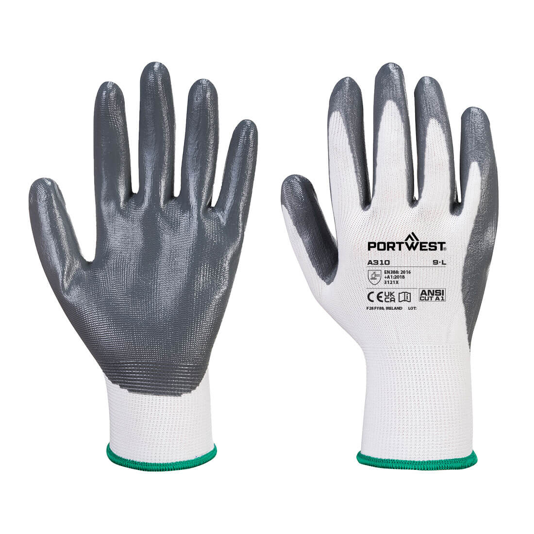 Portwest Flexo Grip Nitril Handschuh – A310 – Grau/Weiss