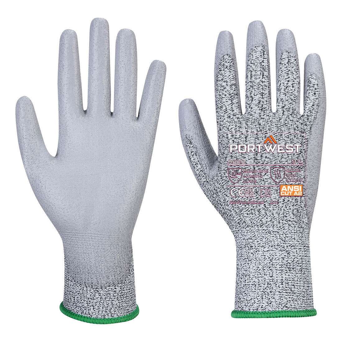 Portwest LR Cut PU-Schnittschutz-Handschuh – A620 – Grau