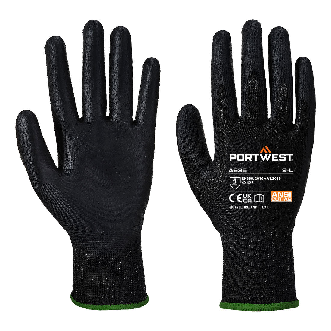 Portwest Eco-Schnittschutz-Handschuh – A635 – Schwarz