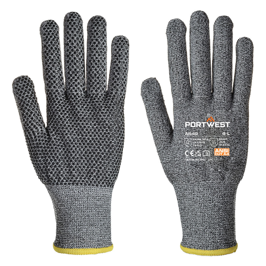 Portwest Sabre-Dot Schnittschutz-Handschuh – A640 – Grau