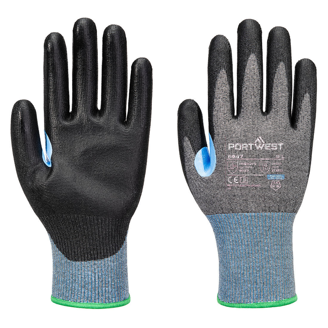 Portwest CS Cut D15 PU Schnittschutzhandschuh – A647 – Grau/Schwarz