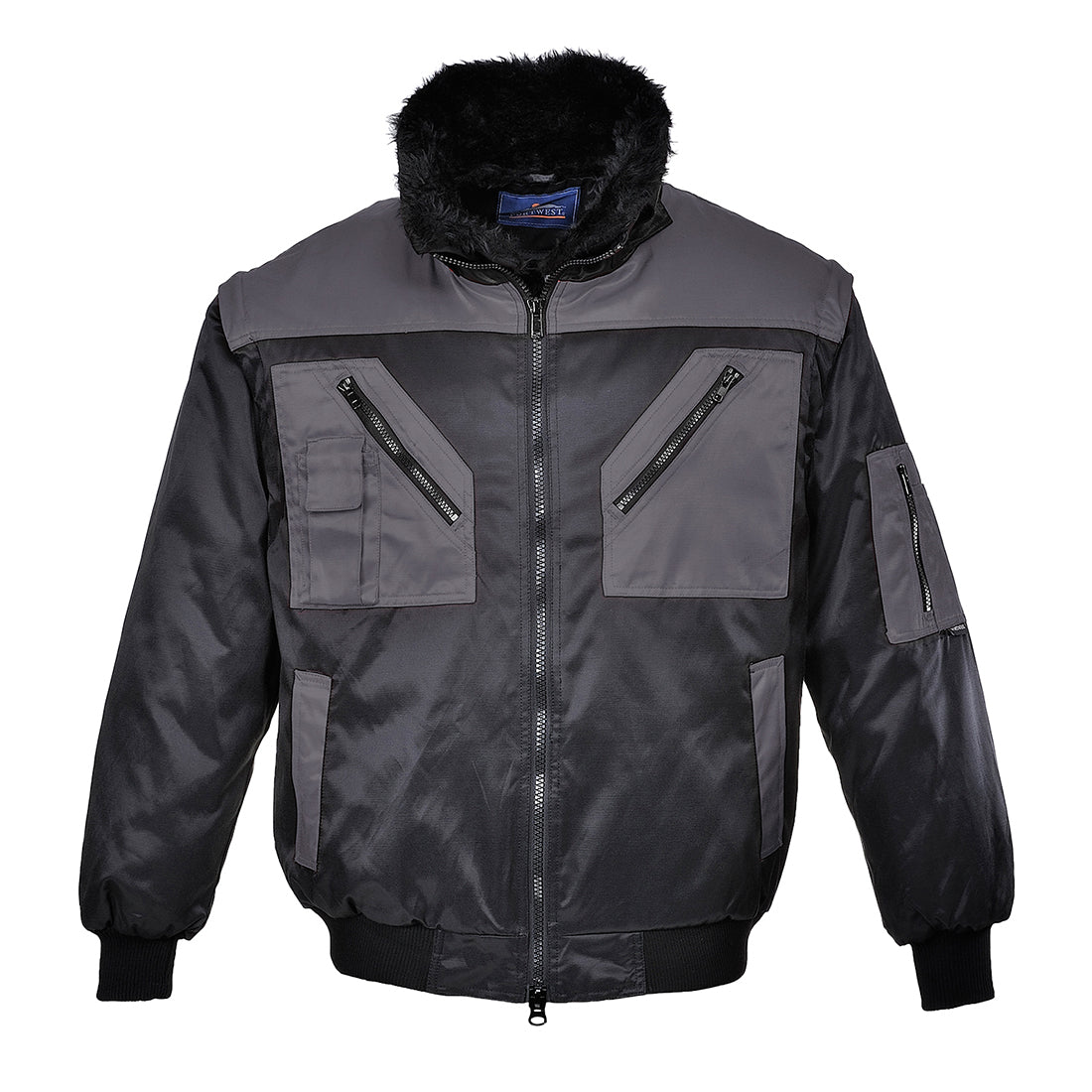 Portwest PJ20 Arbeitsjacke – Schwarz/Grau – robust & funktional