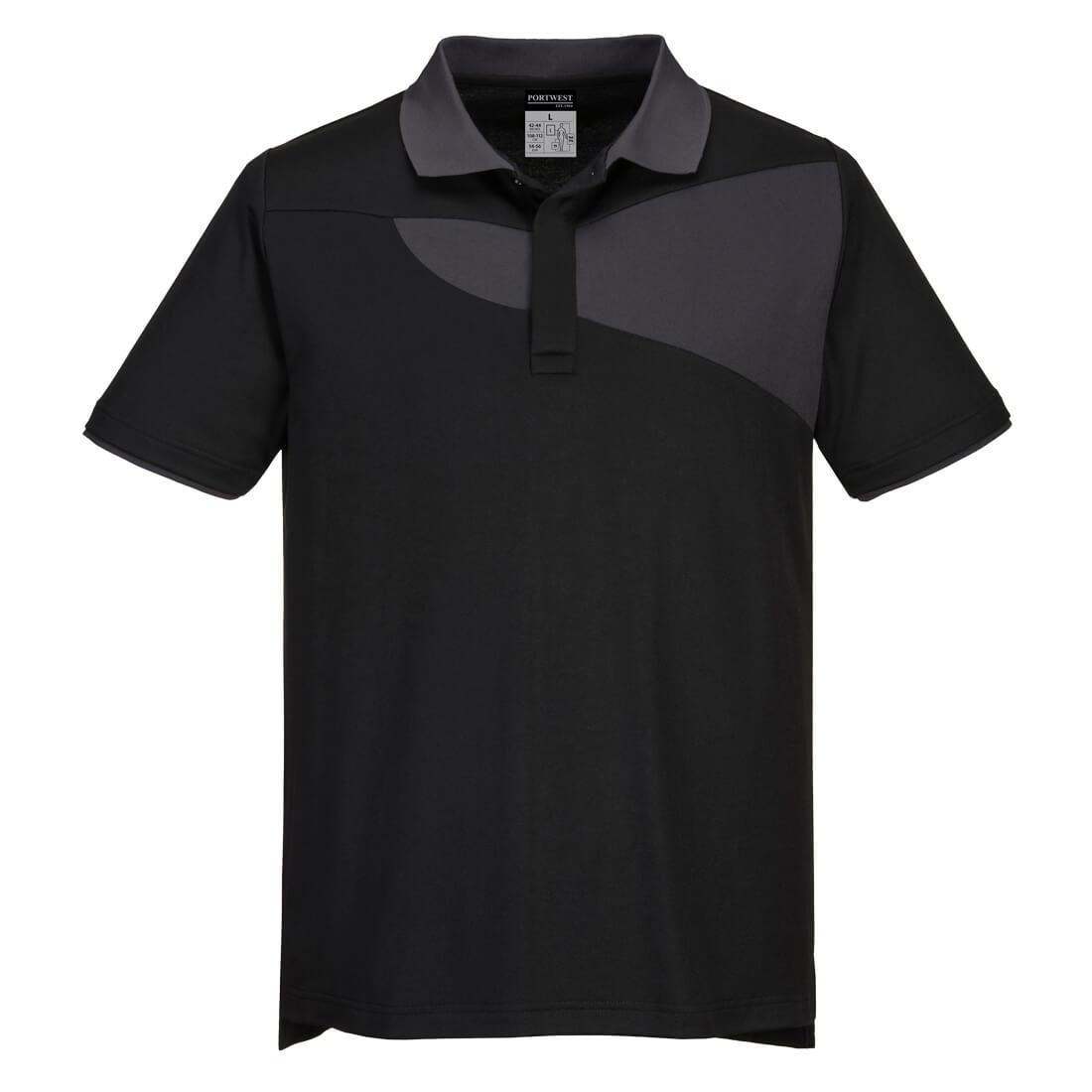 Portwest PW210 Poloshirt – Schwarz/ZoomGrau – bequem & funktional