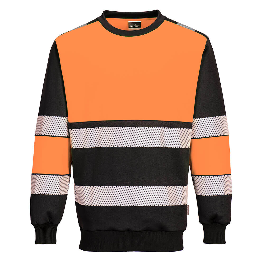 Portwest PW376 Sweatshirt – Orange/Schwarz – bequem & sichtbar
