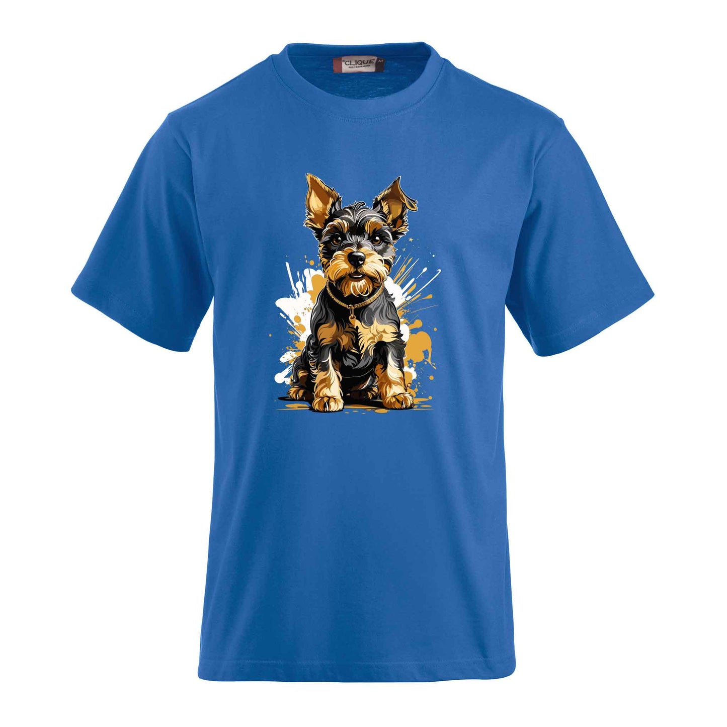 Personalisiertes T-Shirt-Süßer Hund als Druckmotiv blau