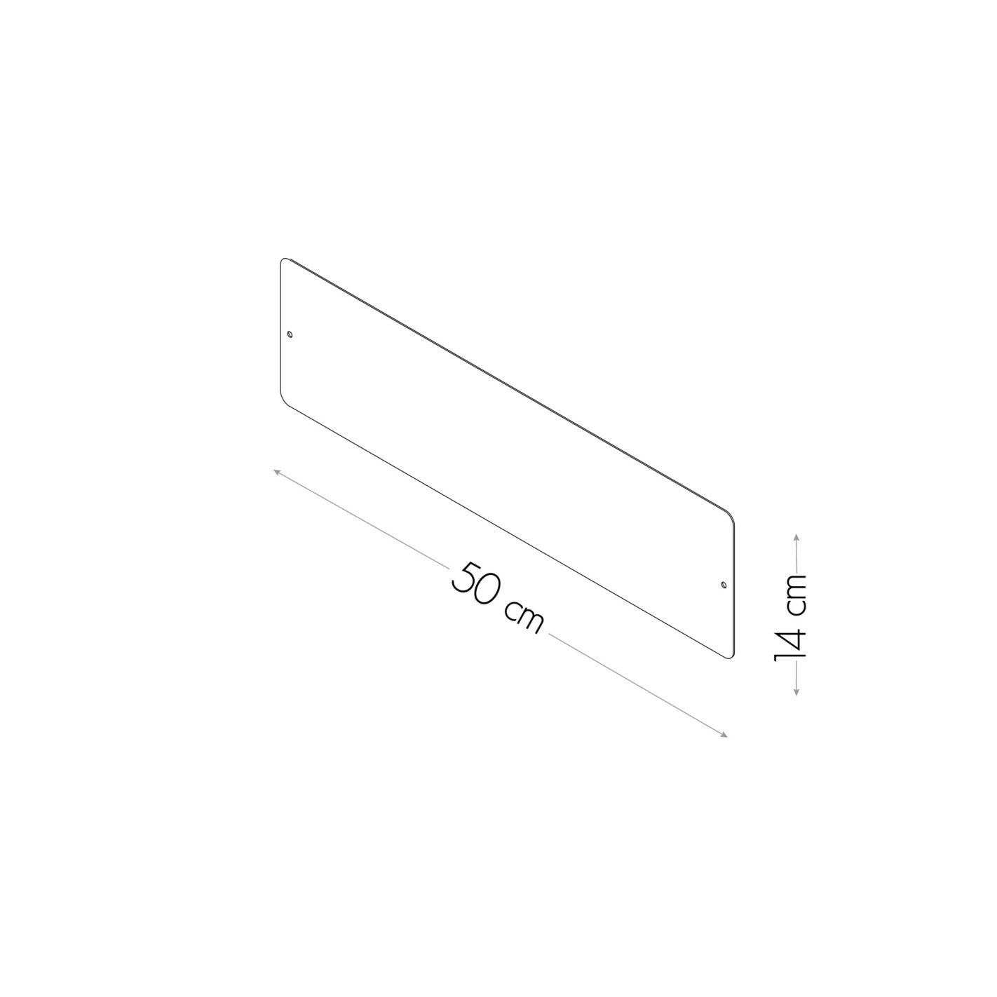 KalaMitica® Magnetische Kreidetafel ohne Rahmen, 50x14cm