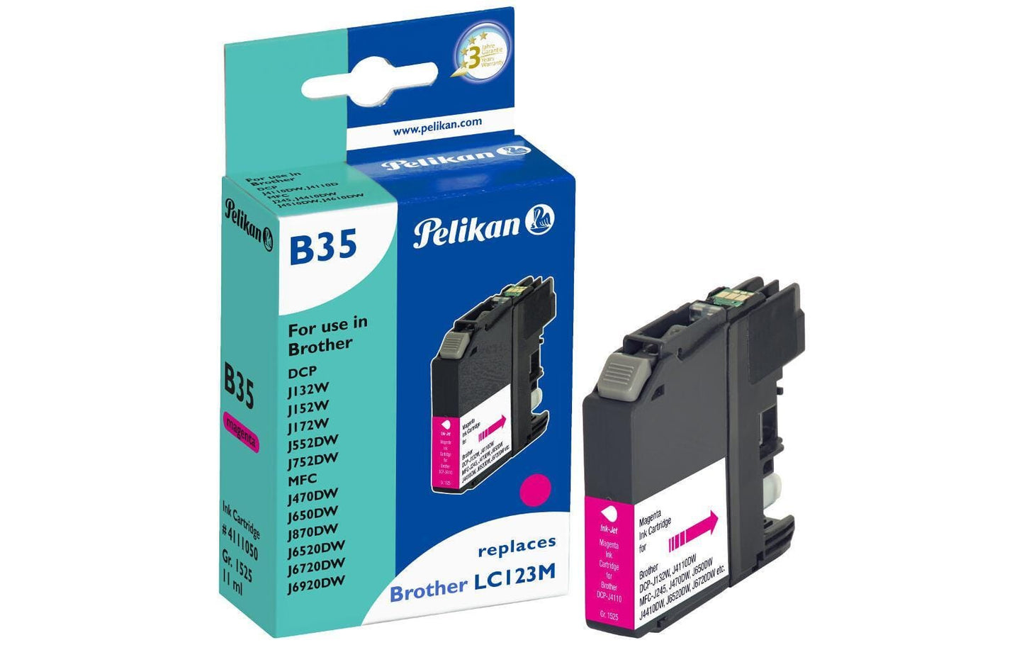 Pelikan Tinte Brother LC-123M Magenta - WERBE-WELT.SHOP