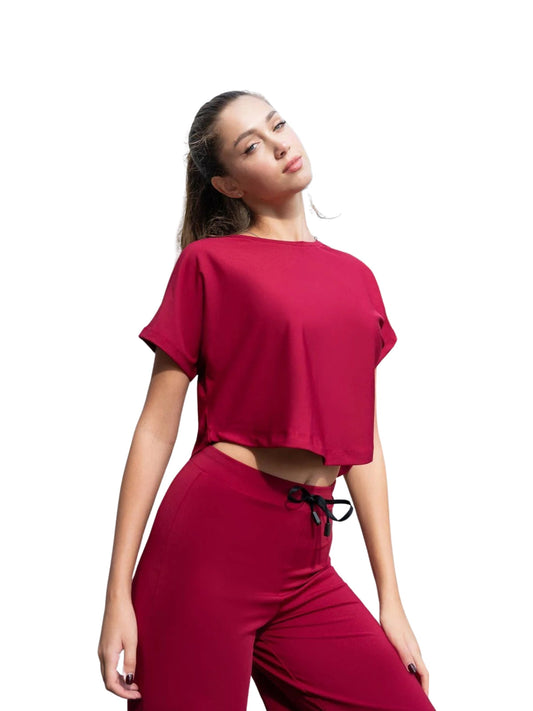 097 Yoga T-Shirt in Bordeaux