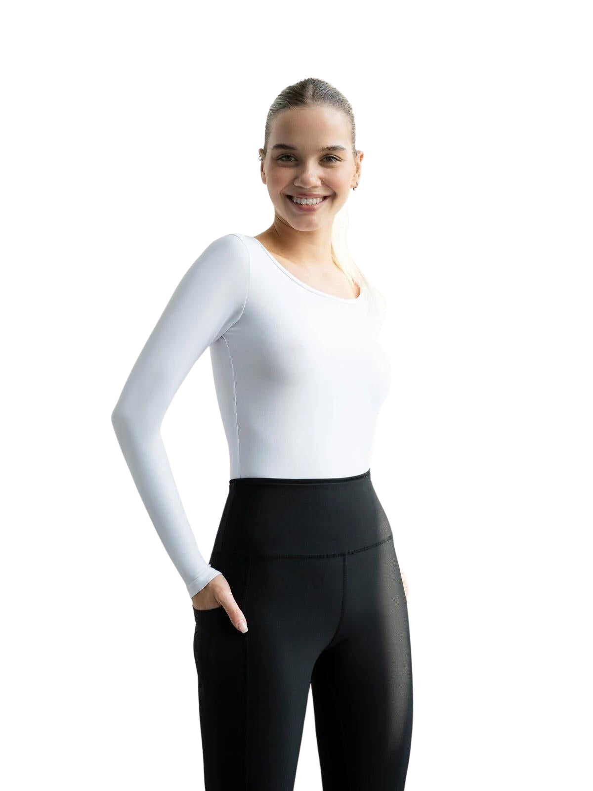 092 Langarm Top in Weiss