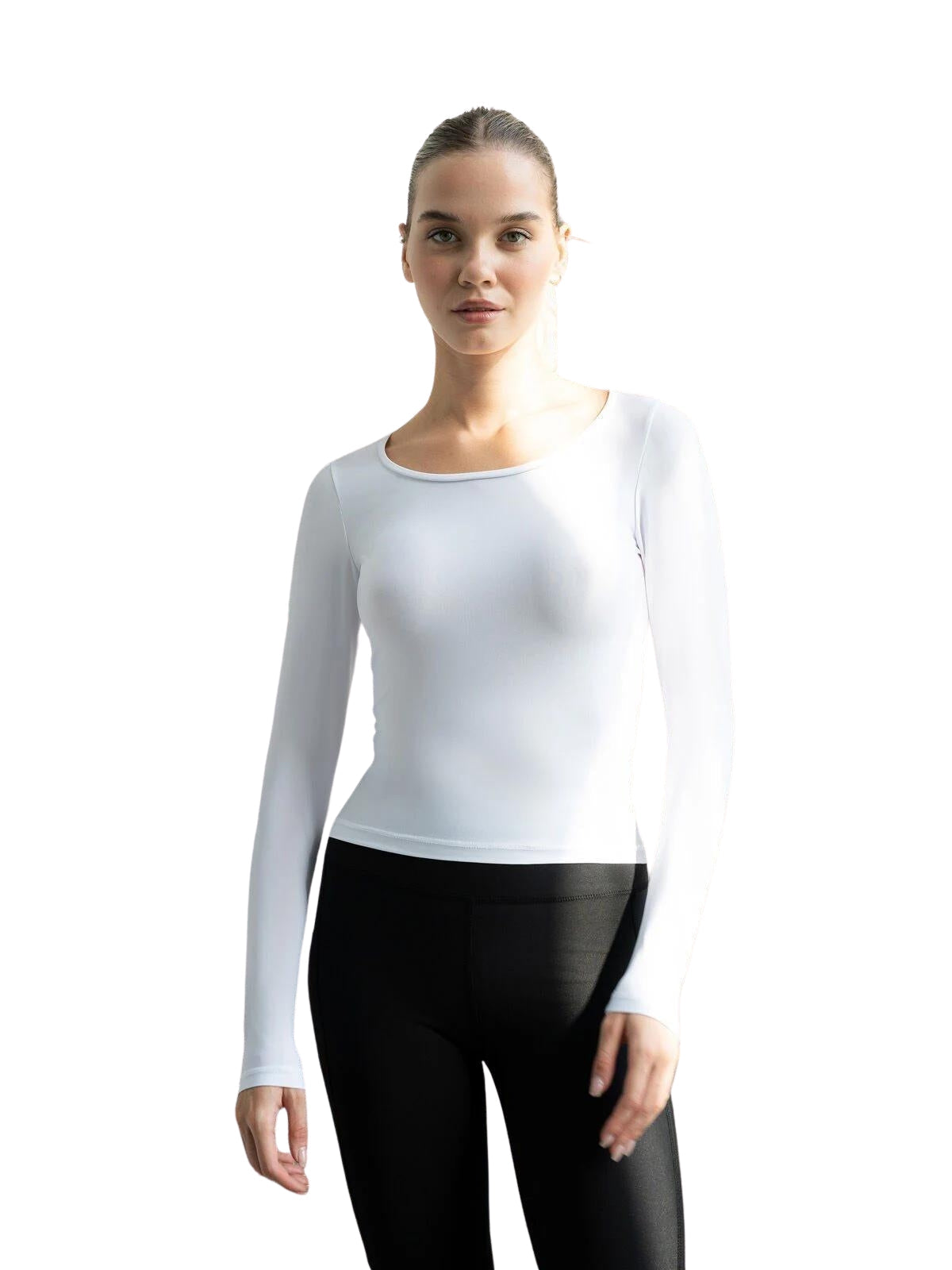 092 Langarm Top in Weiss