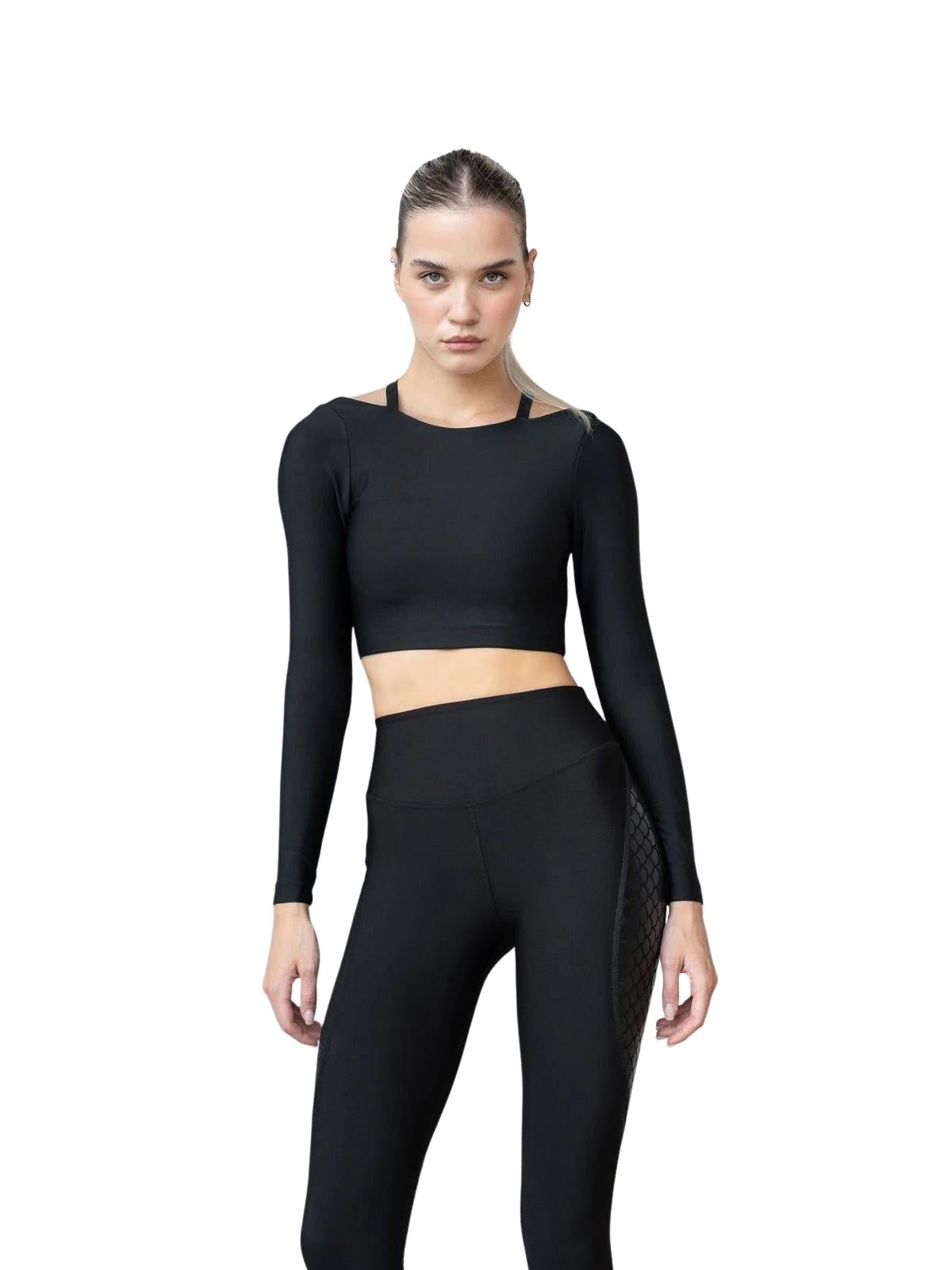 086 Parisis Langarm Top in Schwarz