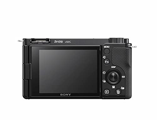 Sony Alpha ZV-E10 | APS-C spiegellose Wechselobjektiv-Vlog-Kamera (schwenkbarer Bildschirm für Vlogging, 4K-Video, Echtzeit-Augen-Autofokus), Schwarz + SEL1650 Objektiv