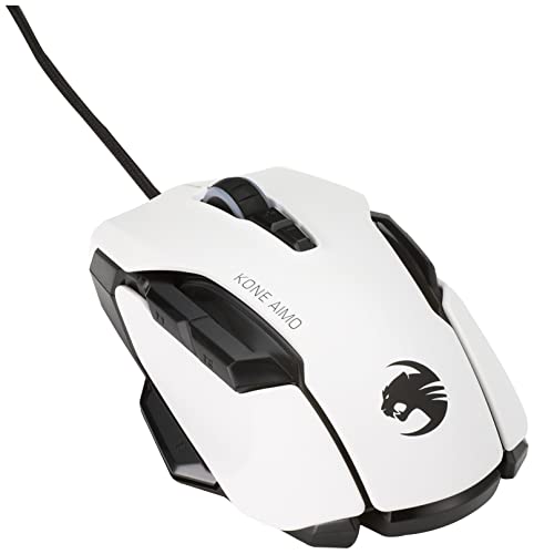Roccat Kone AIMO Gaming Maus (hohe Präzision, Optischer Owl-Eye Sensor (100 bis 16.000 Dpi), RGB AIMO LED Beleuchtung, 23 programmierbare Tasten, Designt in Deutschland, USB), weiß(remastered)