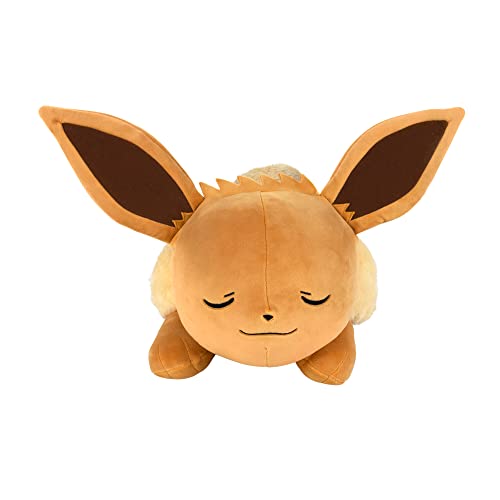Pokémon PKW0222 - 45cm Schlafendes Plüsch - Evoli , offizielles Pokémon Plüsch