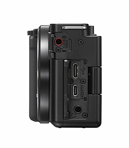 Sony Alpha ZV-E10 | APS-C spiegellose Wechselobjektiv-Vlog-Kamera (schwenkbarer Bildschirm für Vlogging, 4K-Video, Echtzeit-Augen-Autofokus), Schwarz + SEL1650 Objektiv