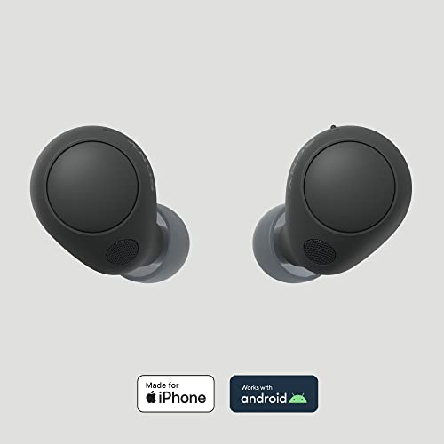Sony WF-C700N kabellos, Bluetooth, Noise Cancelling Kopfhörer (kleine, leichte Kopfhörer mit Bluetooth Multipoint Connection, IPX4, bis zu 20h Akkulaufzeit, Schnellladung, iOS & Android) Schwarz