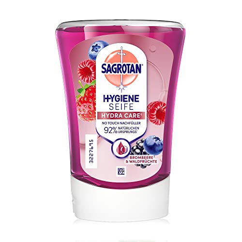 Sagrotan No-Touch Nachfüller Brombeere und Waldfrüchte – Für den automatischen Seifenspender – 5 x 250 ml Handseife