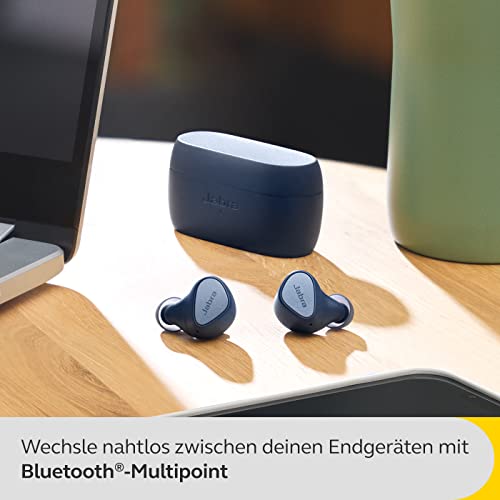 Jabra Elite 4 schnurlose In-Ear-Kopfhörer mit aktiver Geräuschunterdrückung - bequeme Bluetooth-Kopfhörer mit Spotify Tap Playback, Google Fast Pair, Microsoft Swift Pair und Multipoint - Dunkelblau