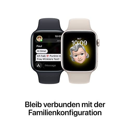 Apple Watch SE (2. Generation) (GPS, 40mm) Smartwatch - Aluminiumgehäuse Polarstern, Sportarmband Polarstern - Regular. Fitness-und Schlaftracker, Unfallerkennung, Herzfrequenzmesser, Wasserschutz