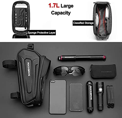 ROCKBROS Fahrrad Rahmentasche Lenkertasche Wasserdicht Handytasche für Smartphone bis zu 6.8 Zoll mit TPU Sensitivem Touchscreen für Montainbikes, Rennrad, Ebikes