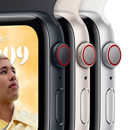 Apple Watch SE (2. Generation) (GPS + Cellular, 40mm) Smartwatch - Aluminiumgehäuse Mitternacht, Sportarmband Mitternacht - Regular. Fitness-und Schlaftracker, Unfallerkennung, Herzfrequenzmesser