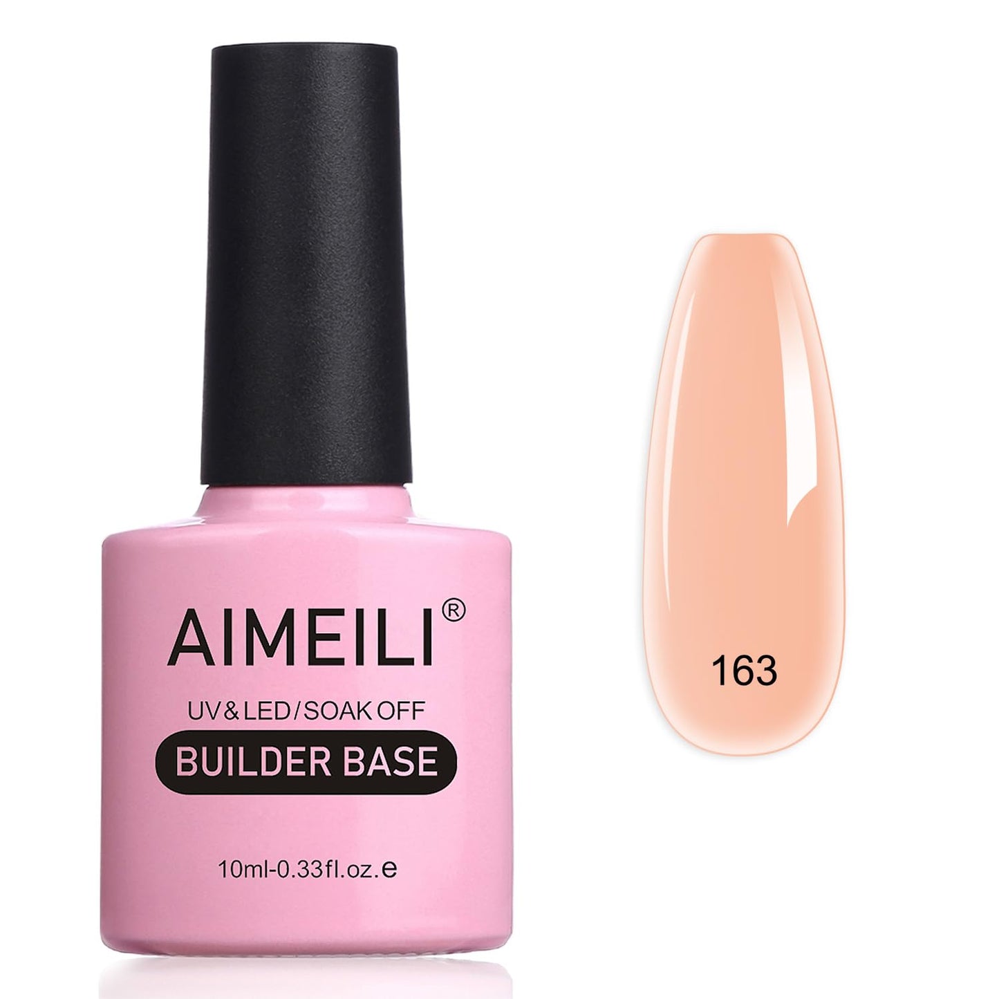 AIMEILI 8 in 1 Builder Nail Gel, Builder Gel In a Bottle Builder Base Quick Building Gel UV LED Nail Extension Gel Nagelverlängerung Gel - (163) 10ml