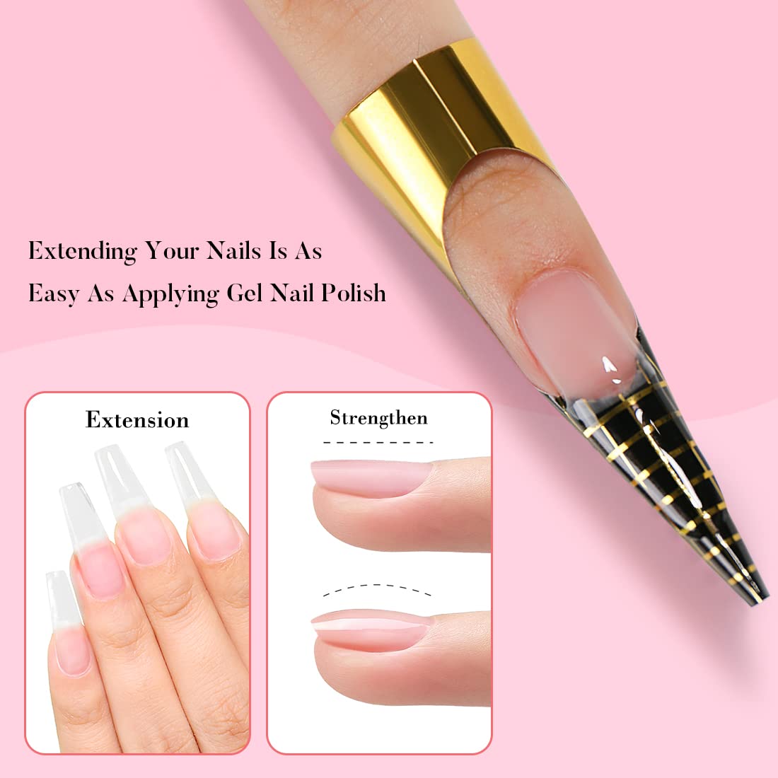 AIMEILI 8 in 1 Builder Nail Gel, Builder Gel In a Bottle Builder Base Quick Building Gel UV LED Nail Extension Gel Nagelverlängerung Gel - (163) 10ml