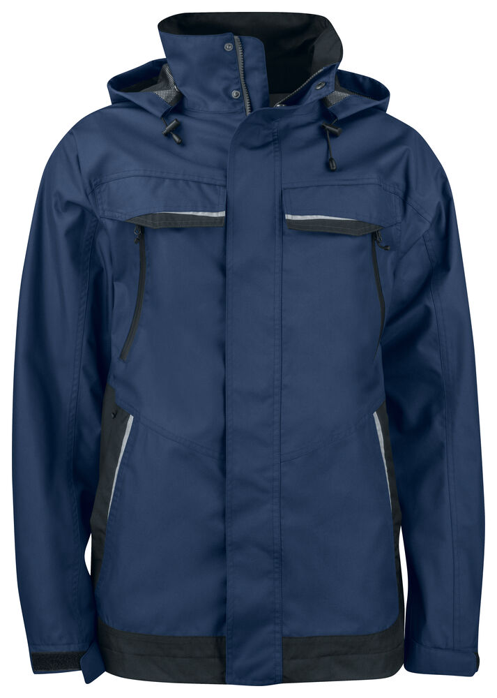 4441 GEFÜTTERTE WIND- UND WASSERDICHTE REGENJACKE MIT KONTRASTELEMENTEN – Robuste Arbeitsjacke für Profis