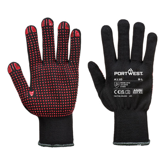 Portwest PVC Noppen-Handschuh – A110 – Schwarz