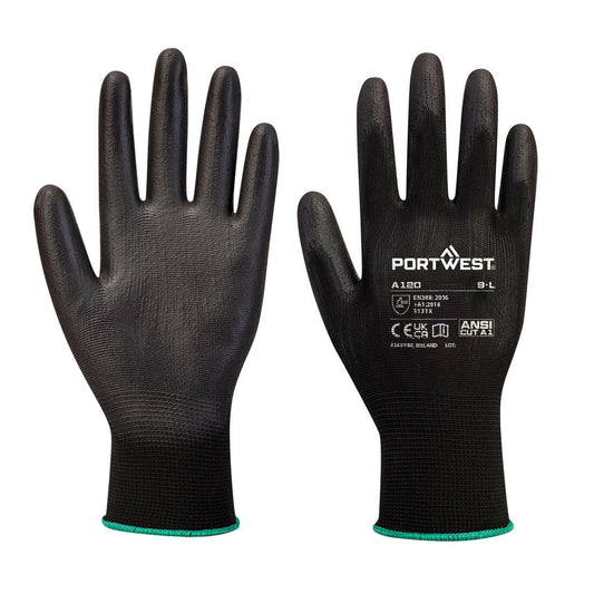 Portwest PU-Beschichteter-Handschuh – A120 – Schwarz