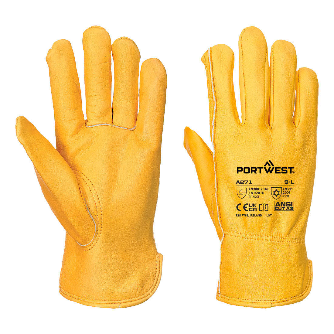 Portwest Gefütterter Driver Handschuh – A271 – Braun