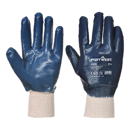 Portwest Nitrilhandschuh Mit Strickbund – A300 – Marine
