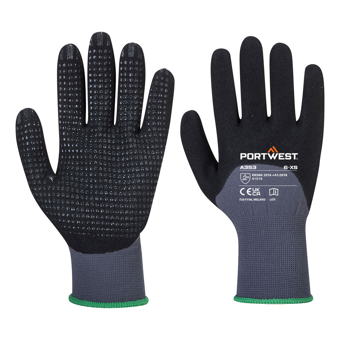 Portwest Dermiflex Ultra Plus Handschuh – A353 – Grau/Schwarz
