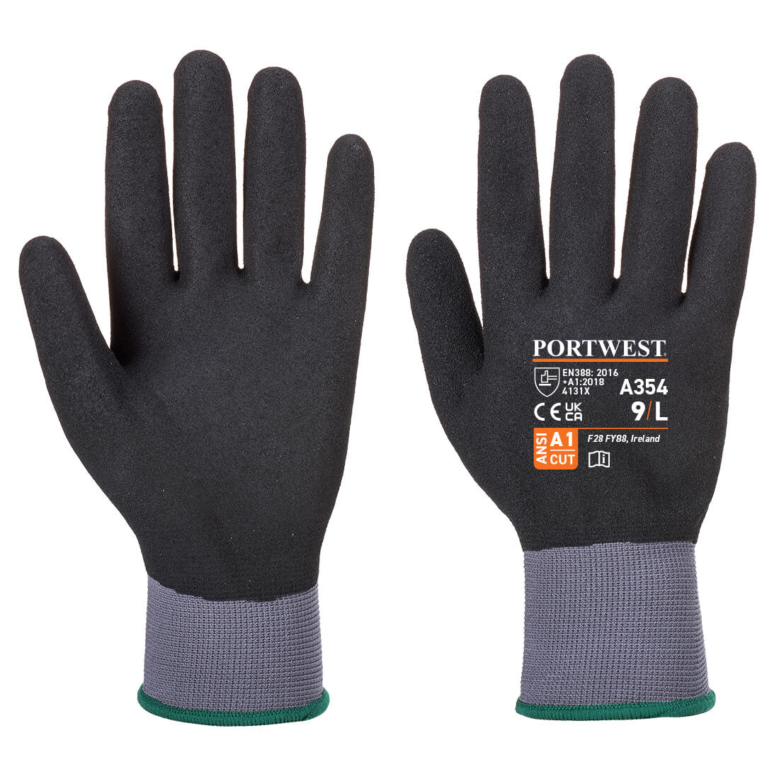 Portwest Dermiflex Ultra Pro Nitrilschaum-Handschuh – A354 – Schwarz