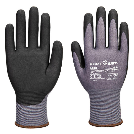 Portwest ESD 15 Nitril Essential Multipack (Pk12) – A356 – Grau/Schwarz
