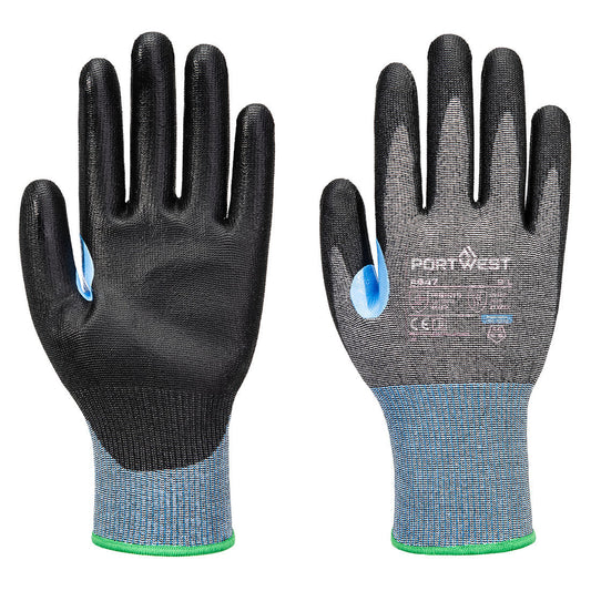 Portwest CS Cut D15 PU Schnittschutzhandschuh – A647 – Grau/Schwarz