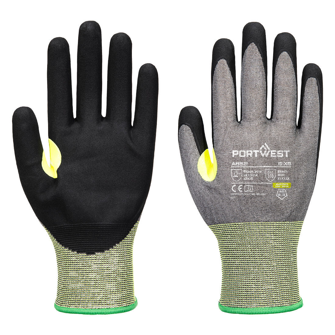 Portwest CS E21 Nitril Schnittschutzhandschuh – A652 – Grau/Schwarz