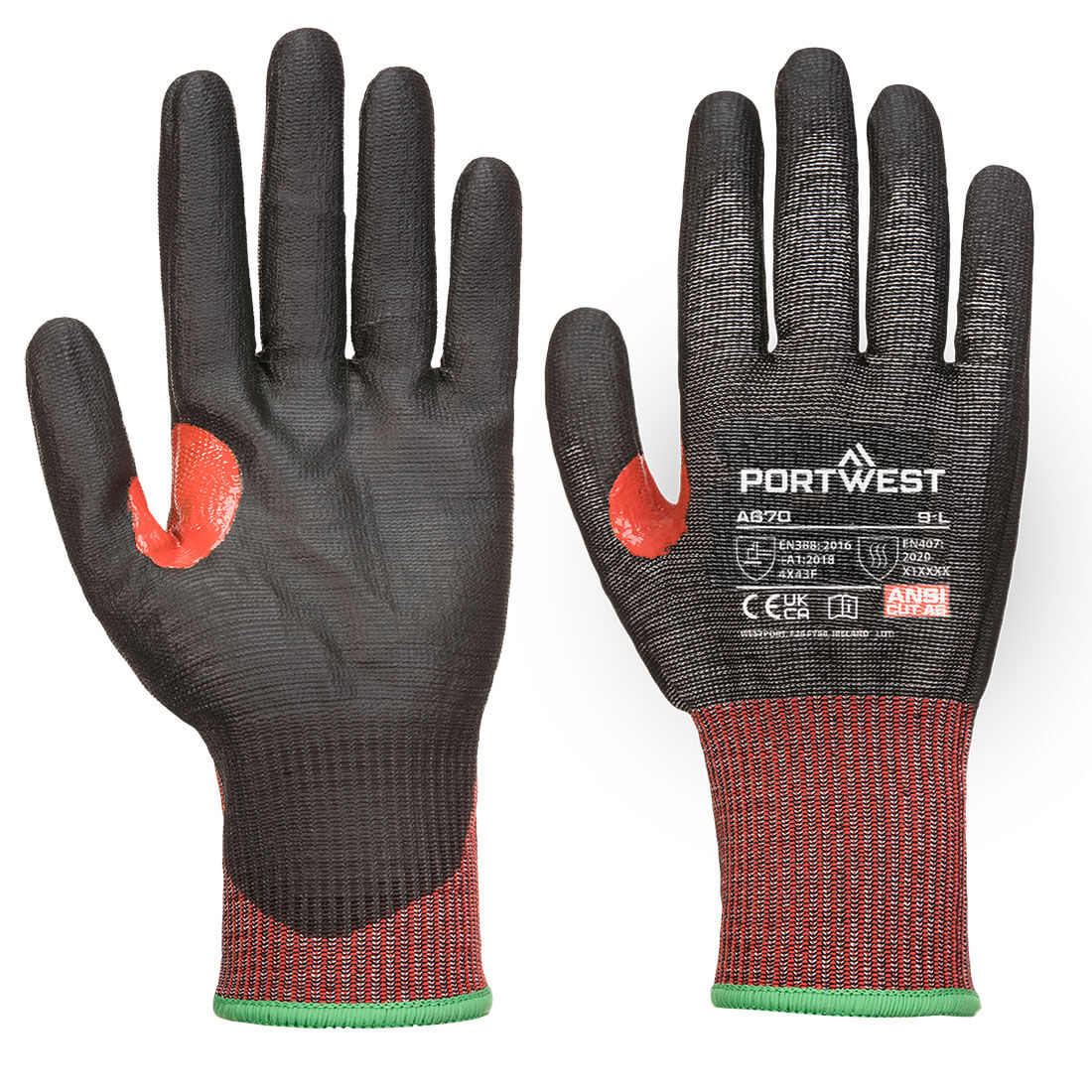 Portwest CS Cut F13 PU – A670 – Schwarz