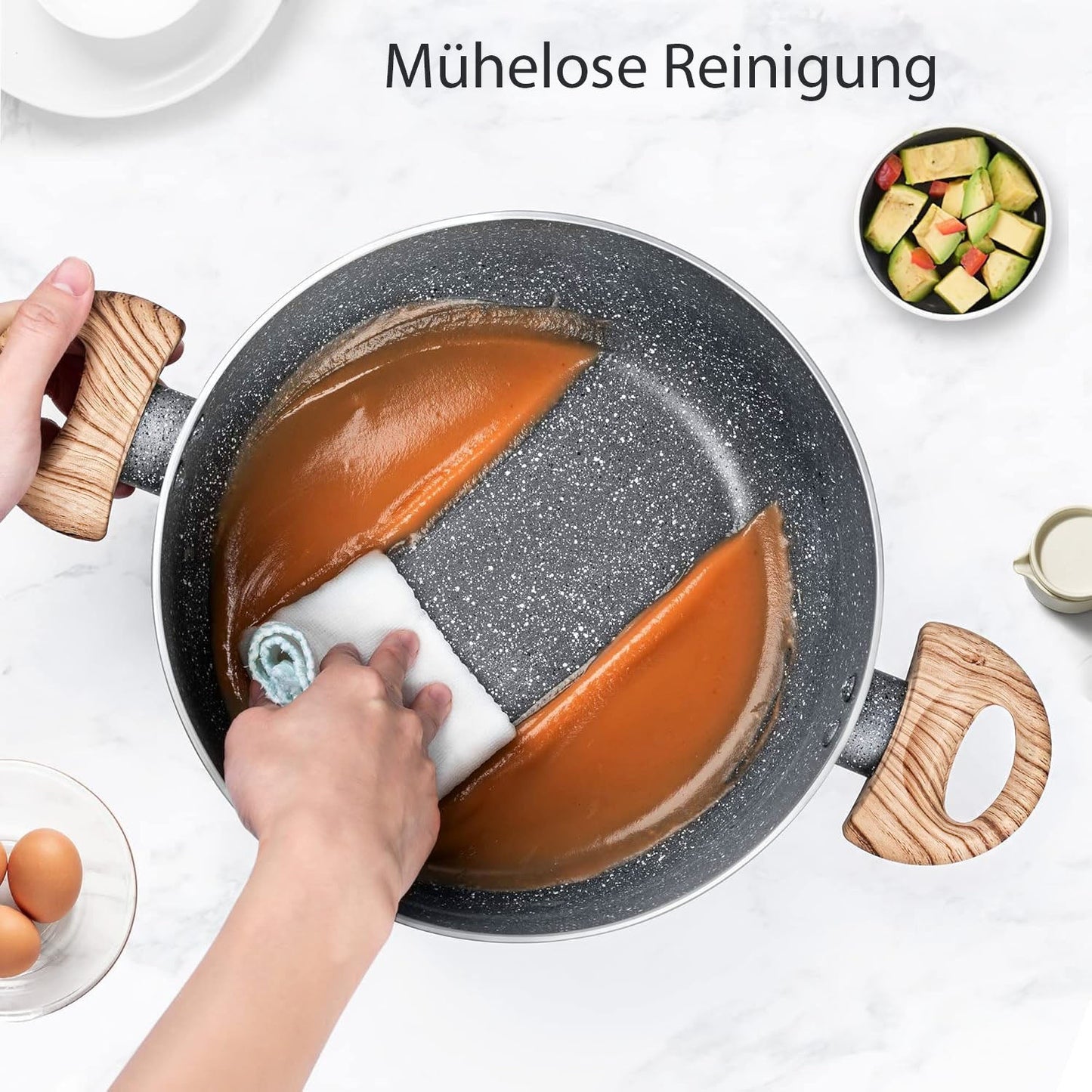 10-teiliges Aluminium Kochgeschirr-Set mit Marmor-Design
