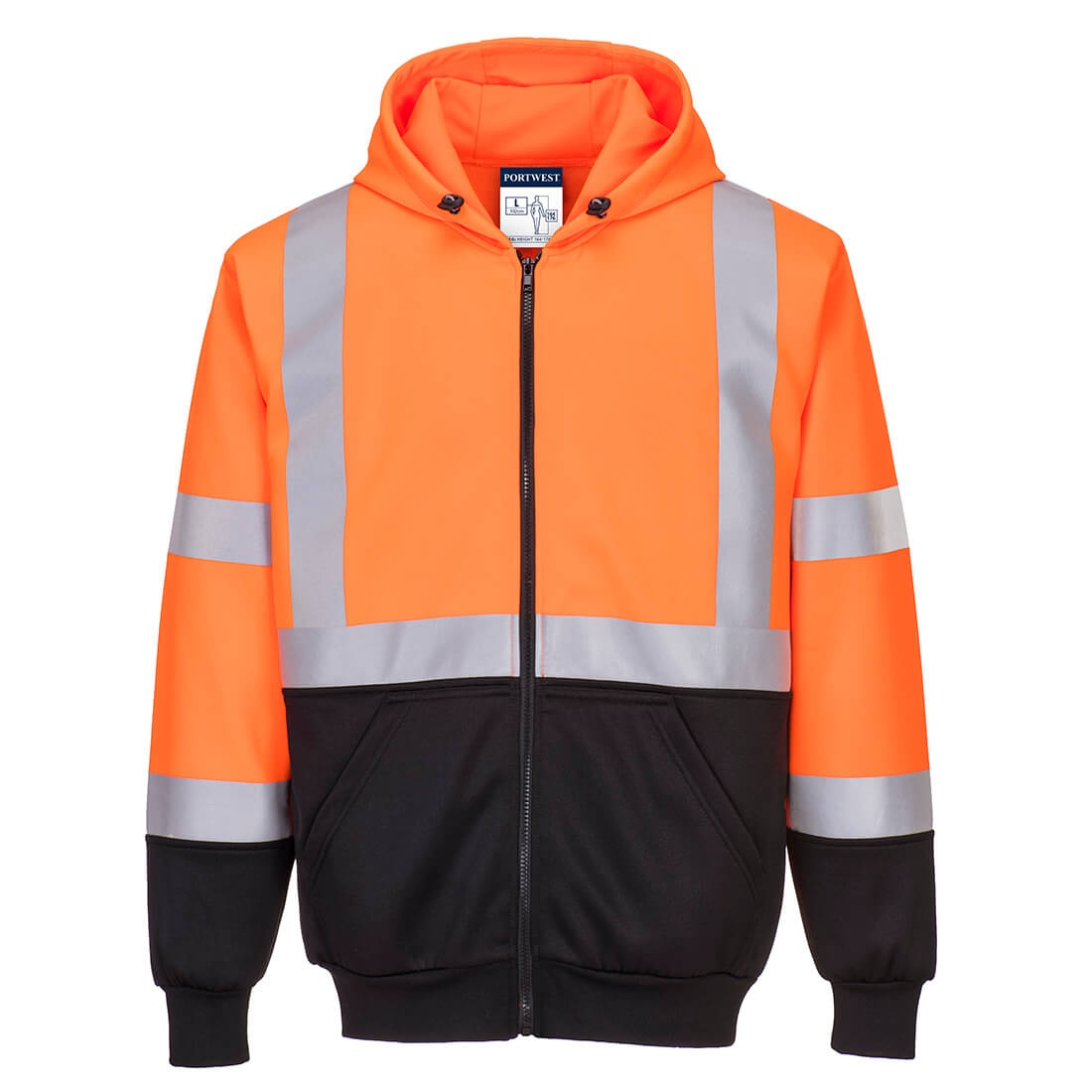 2-farbige Warnschutz Kapuzensweatjacke