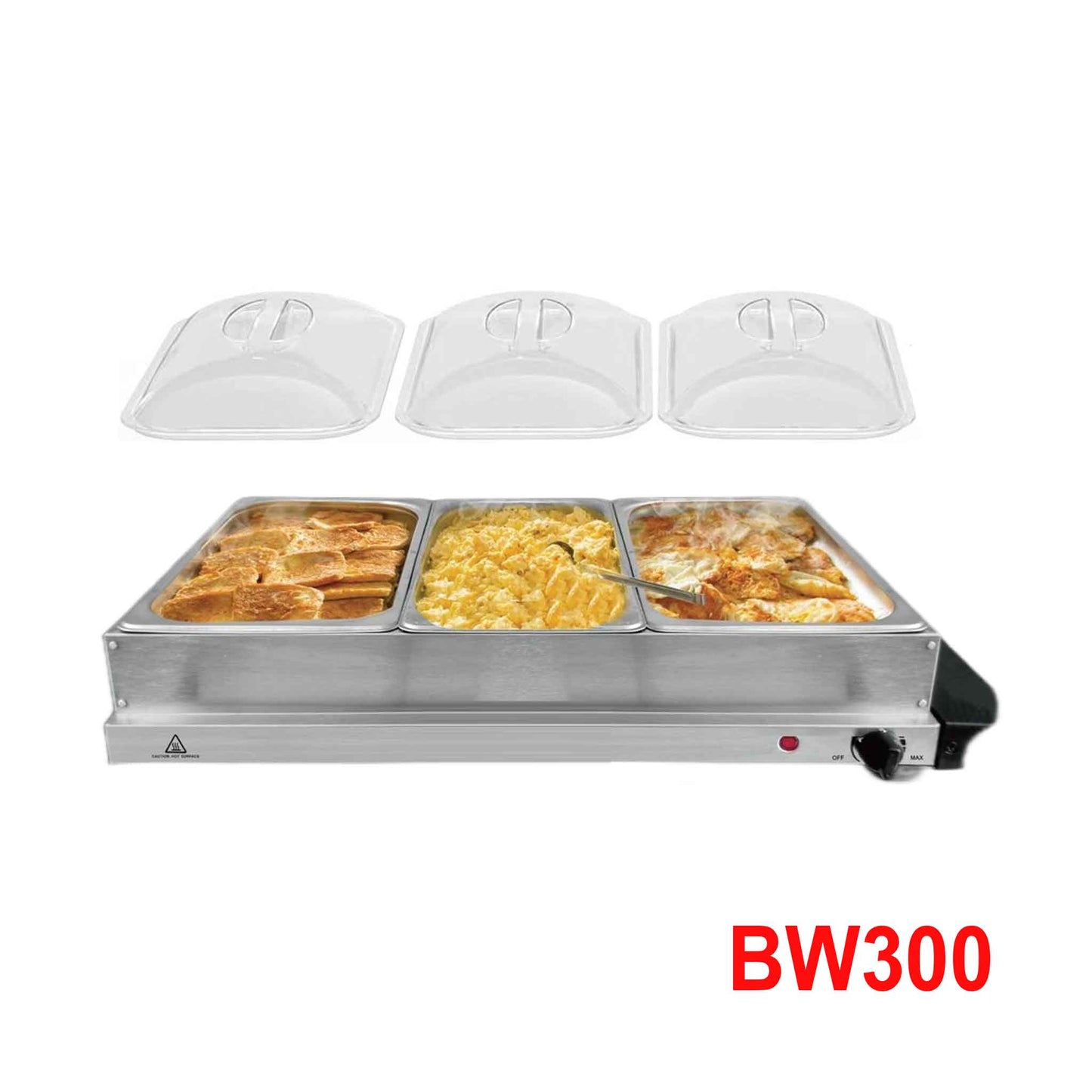 BW300-3 Behälter Speisewärmer Warmhalteplatte Buffetwärmer 2 in 1 Funktion Catering Buffet