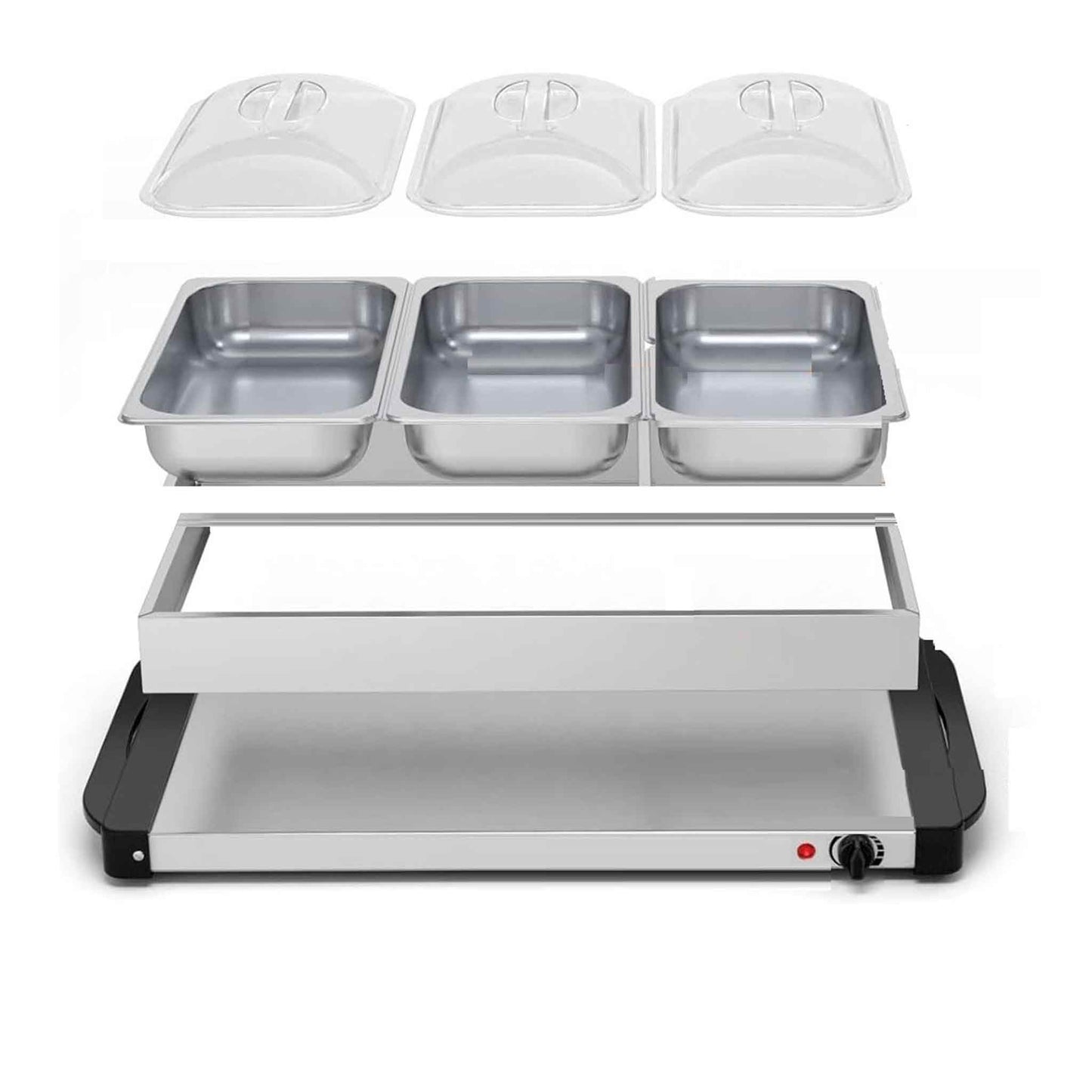 BW300-3 Behälter Speisewärmer Warmhalteplatte Buffetwärmer 2 in 1 Funktion Catering Buffet