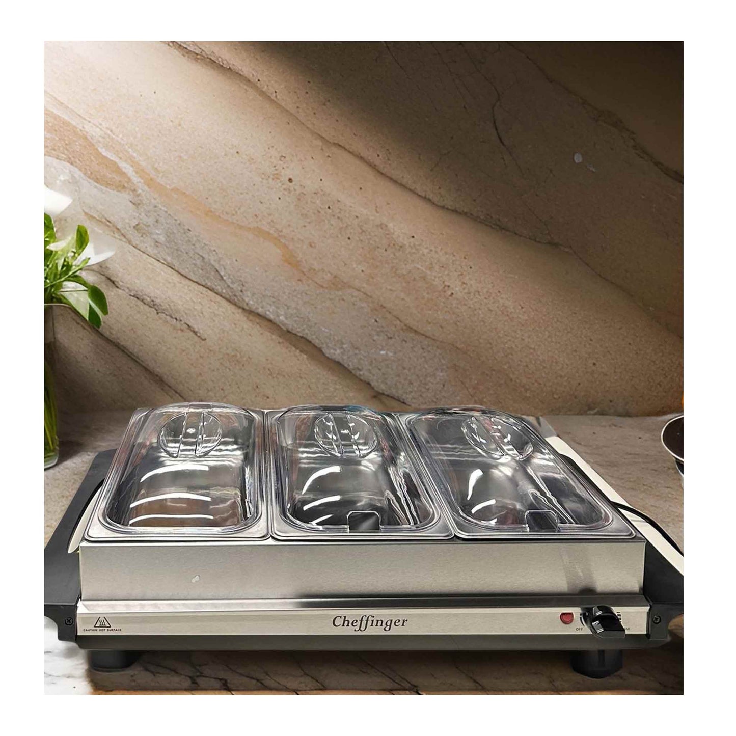 BW300-3 Behälter Speisewärmer Warmhalteplatte Buffetwärmer 2 in 1 Funktion Catering Buffet