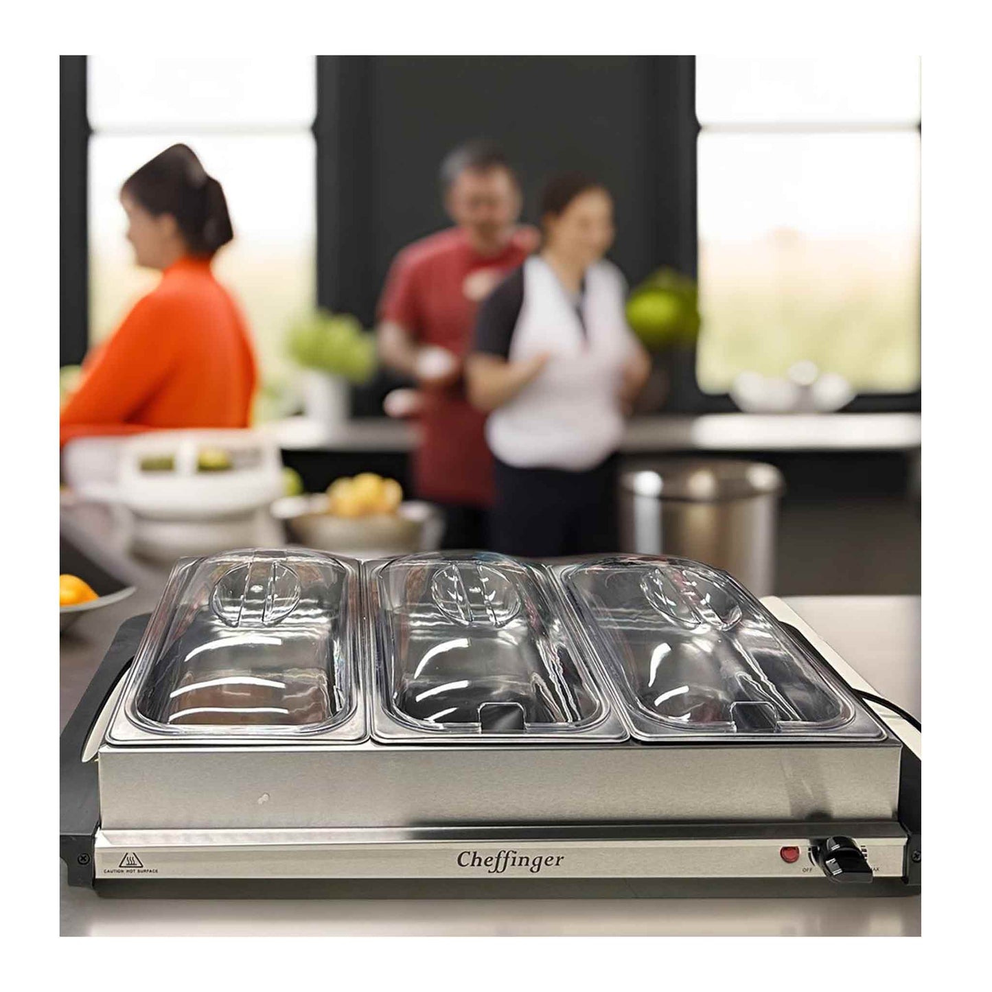 BW300-3 Behälter Speisewärmer Warmhalteplatte Buffetwärmer 2 in 1 Funktion Catering Buffet