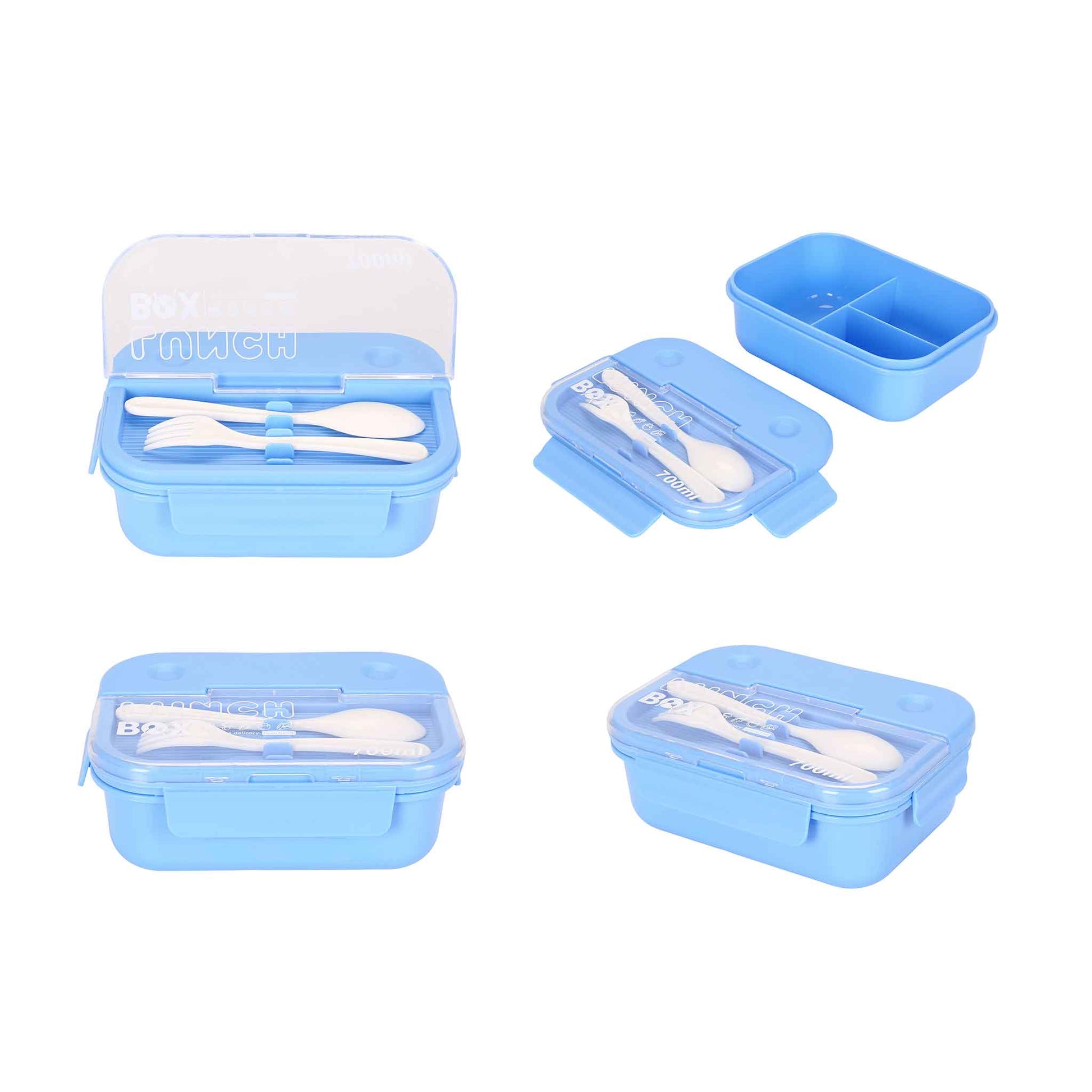CF5032- Brotdose Besteck 3 Fächer Lunchbox Schule Büro Bentobox 700ml