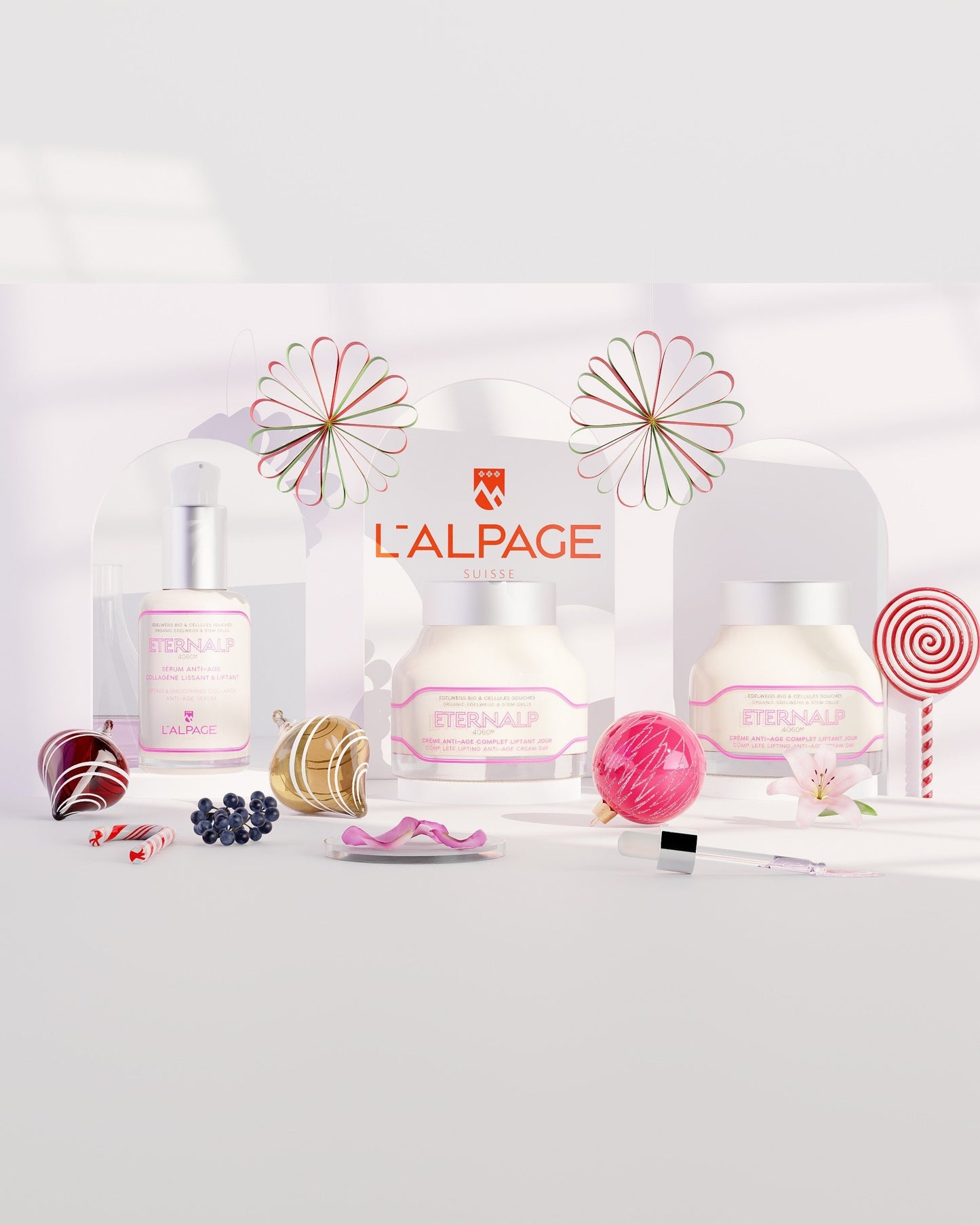Set ou Coffret Cadeau Trio Crème Anti-Age Liftant Jou 50ml & Crème Nuit 50ml & Sérum Anti-Age Collagène Lissant & Liftant Eternalp 4060m