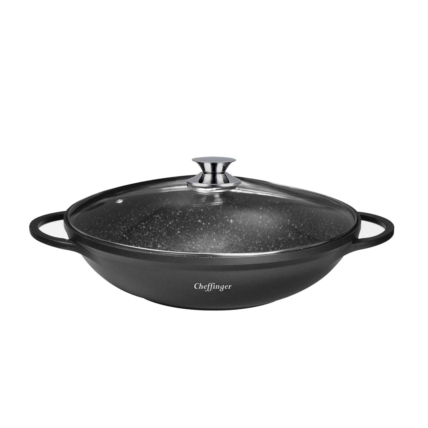 DW36-WOK Pfanne Wok Topf Induktion 36cm Alu Guss Deckel