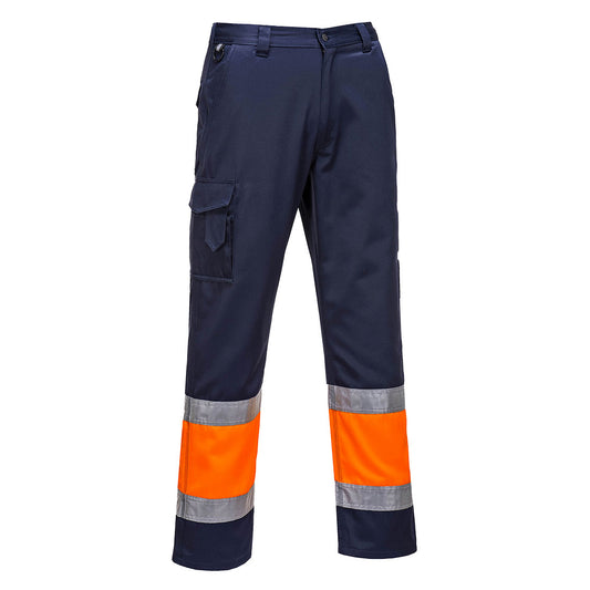 Portwest E049 Hose – Orange/Marine – robuste Arbeitshose mit Komfort