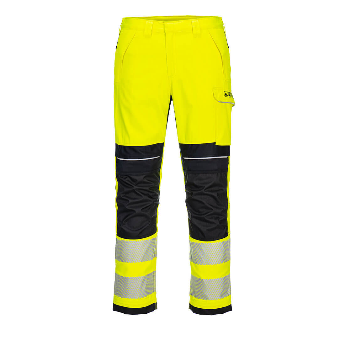 Portwest FR406 Hose – Gelb/Schwarz – strapazierfähige Arbeitshose