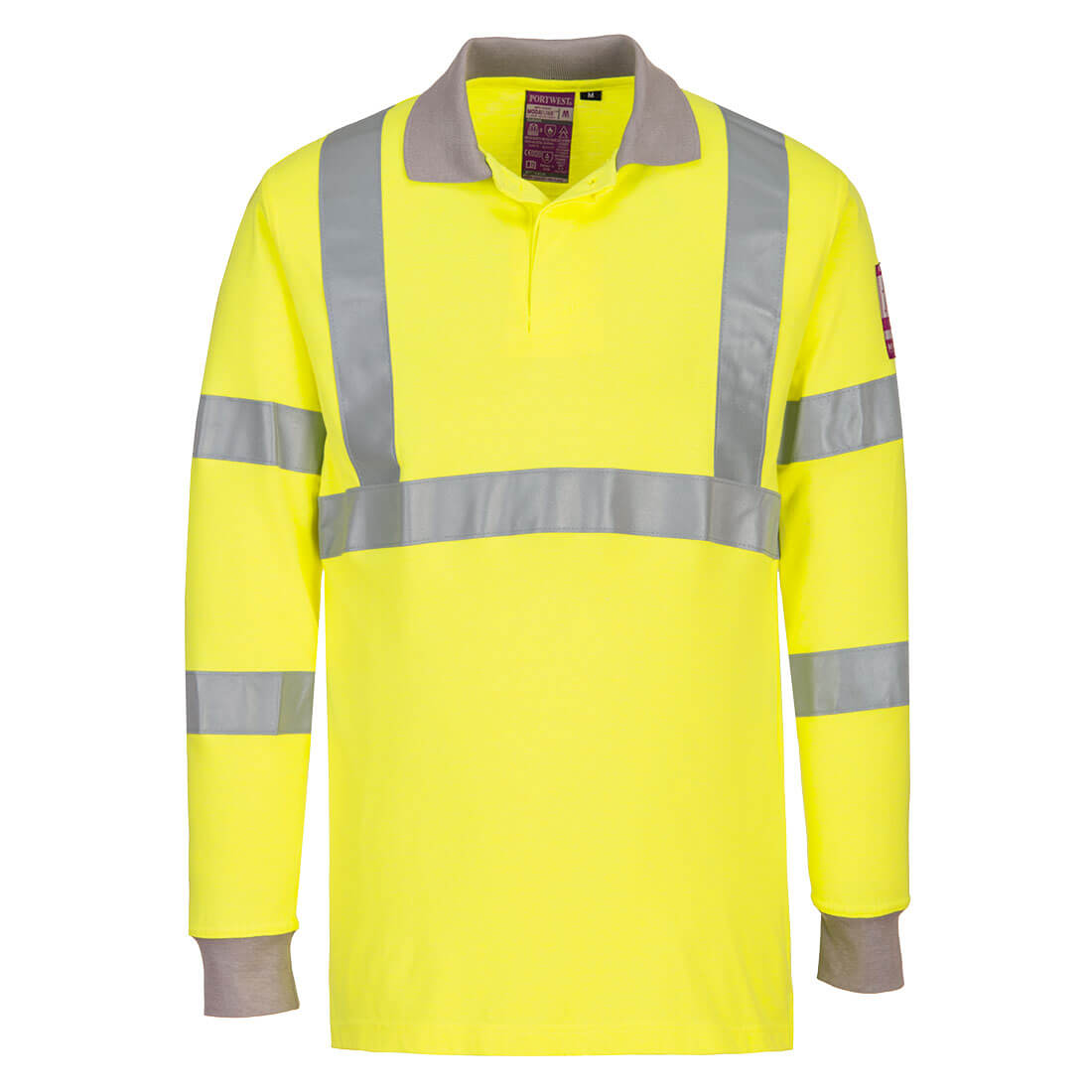 Flammhemmendes, antistatisches Warnschutz-Langarm-Polo-Shirt